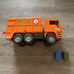 VTG Bruder MAN Recycling & Garbage Truck - Orange - 2002 - Trash Truck/Play/Toy